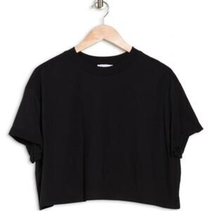 ABOUND • Black Core Crew Neck Cropped Short Sleeve Tee T-Shirt